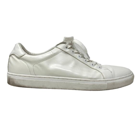 Banana Republic Patent Leather Lace Up Shoe Sneaker White - 10 - Picture 1 of 9